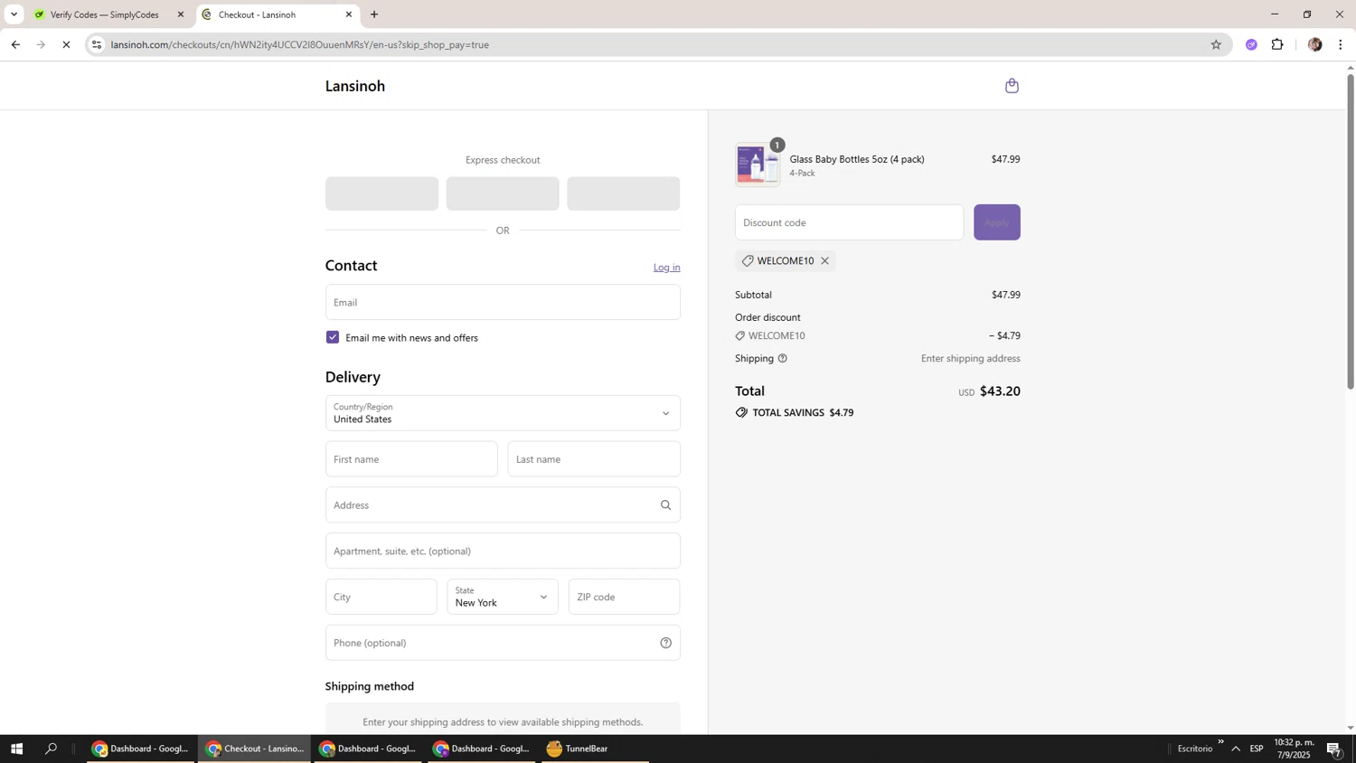 Lansinoh discount code screenshot showing code WELCOME10 applied at Lansinoh checkout page. Uploaded by SimplyCodes community member Levi_Ackerman on Sep 8, 2025