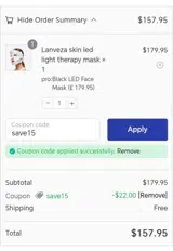 save15 coupon verification screenshot