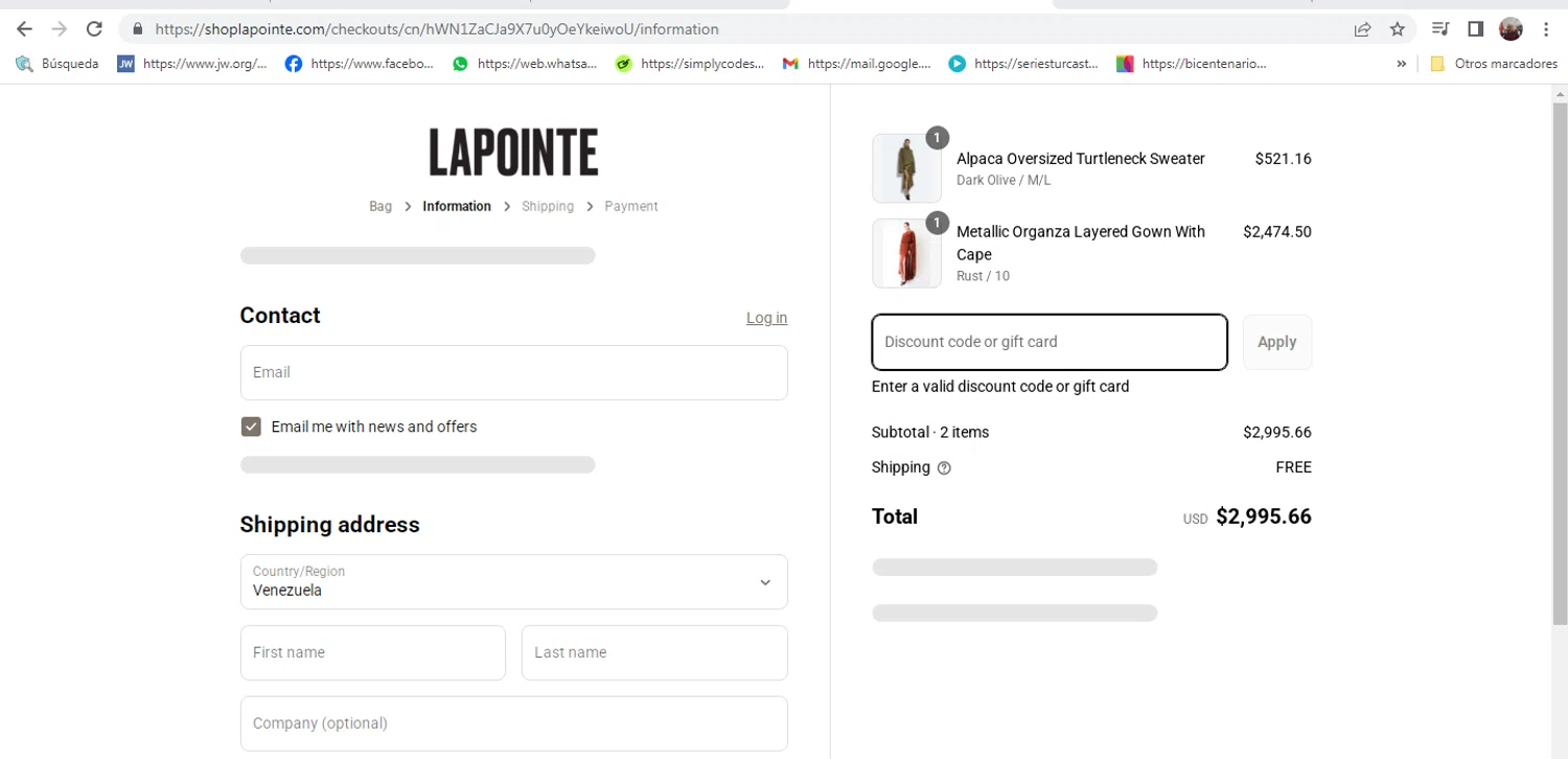 LAPOINTE promo code screenshot showing code SALLY15 applied at LAPOINTE checkout page. Uploaded by SimplyCodes community member MarinaDelgado on Aug 8, 2025