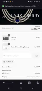 New10 coupon verification screenshot