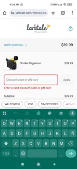 ACCESSORY50 coupon verification screenshot