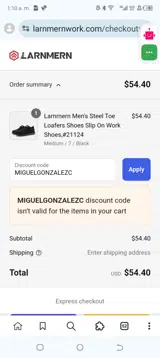 MIGUELGONZALEZC coupon verification screenshot