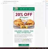 CALZONE coupon verification screenshot