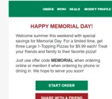 MEMORIAL coupon verification screenshot