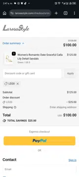 LD20 coupon verification screenshot