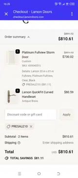 PRESALE10 coupon verification screenshot