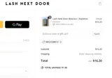 Lash Next Door coupon verification screenshot