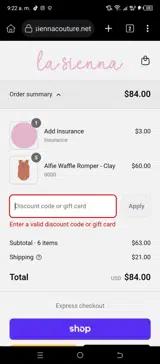 save25 coupon verification screenshot