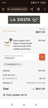 Checkout10 coupon verification screenshot