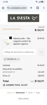 SPOOKY10 coupon verification screenshot
