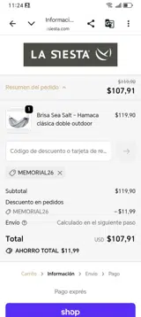 MEMORIAL26 coupon verification screenshot