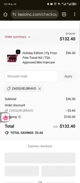 ZADQUIELBRAVO coupon verification screenshot