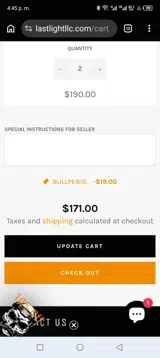 Last Light LLC coupon verification screenshot