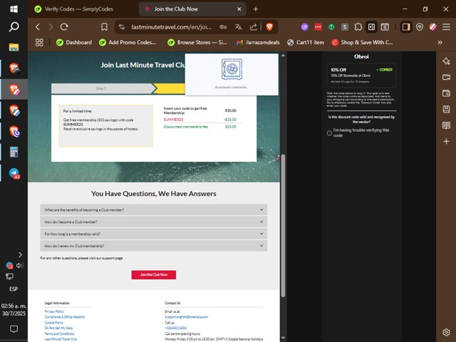 Last Minute Travel checkout page showing Last Minute Travel coupon code box | Screenshot taken by SimplyCodes community member on Jul 30, 2025