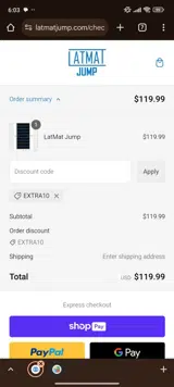 EXTRA10 coupon verification screenshot