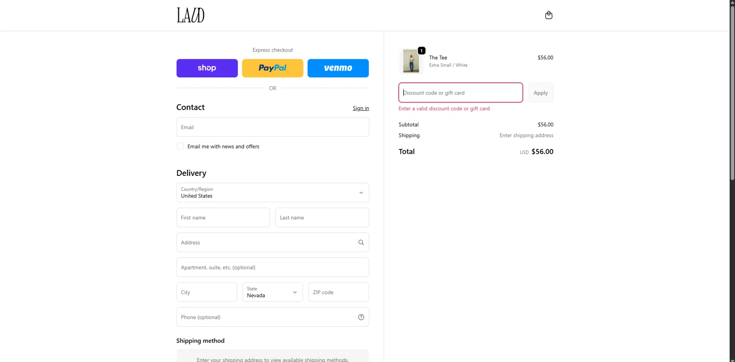 Laud Clothing promo code screenshot showing code EARLYACCESS30 applied at Laud Clothing checkout page. Uploaded by SimplyCodes community member WonderVirtuoso3484 on Nov 24, 2025