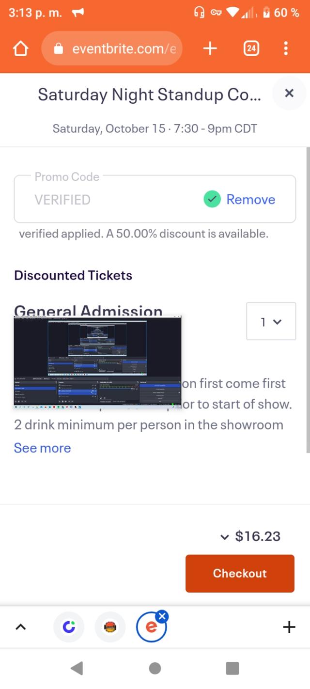 Laugh Factory checkout page showing Laugh Factory promo code box | Screenshot taken by SimplyCodes community member on Oct 15, 2022