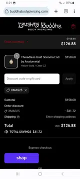 XMAS25 coupon verification screenshot