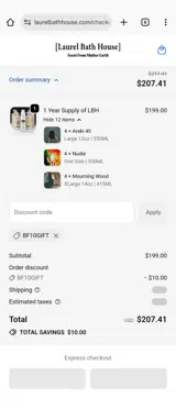 Laurel Bath House coupon verification screenshot