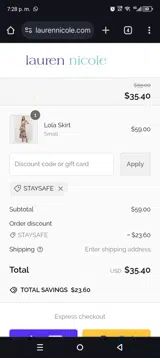 Staysafe coupon verification screenshot