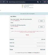 RIBBON35 coupon verification screenshot