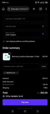 MOMTALKS coupon verification screenshot
