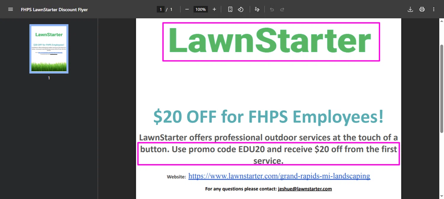 LawnStarter promo code screenshot showing code EDU20 applied at LawnStarter checkout page. Uploaded by SimplyCodes community member mrdarcy on Aug 28, 2025