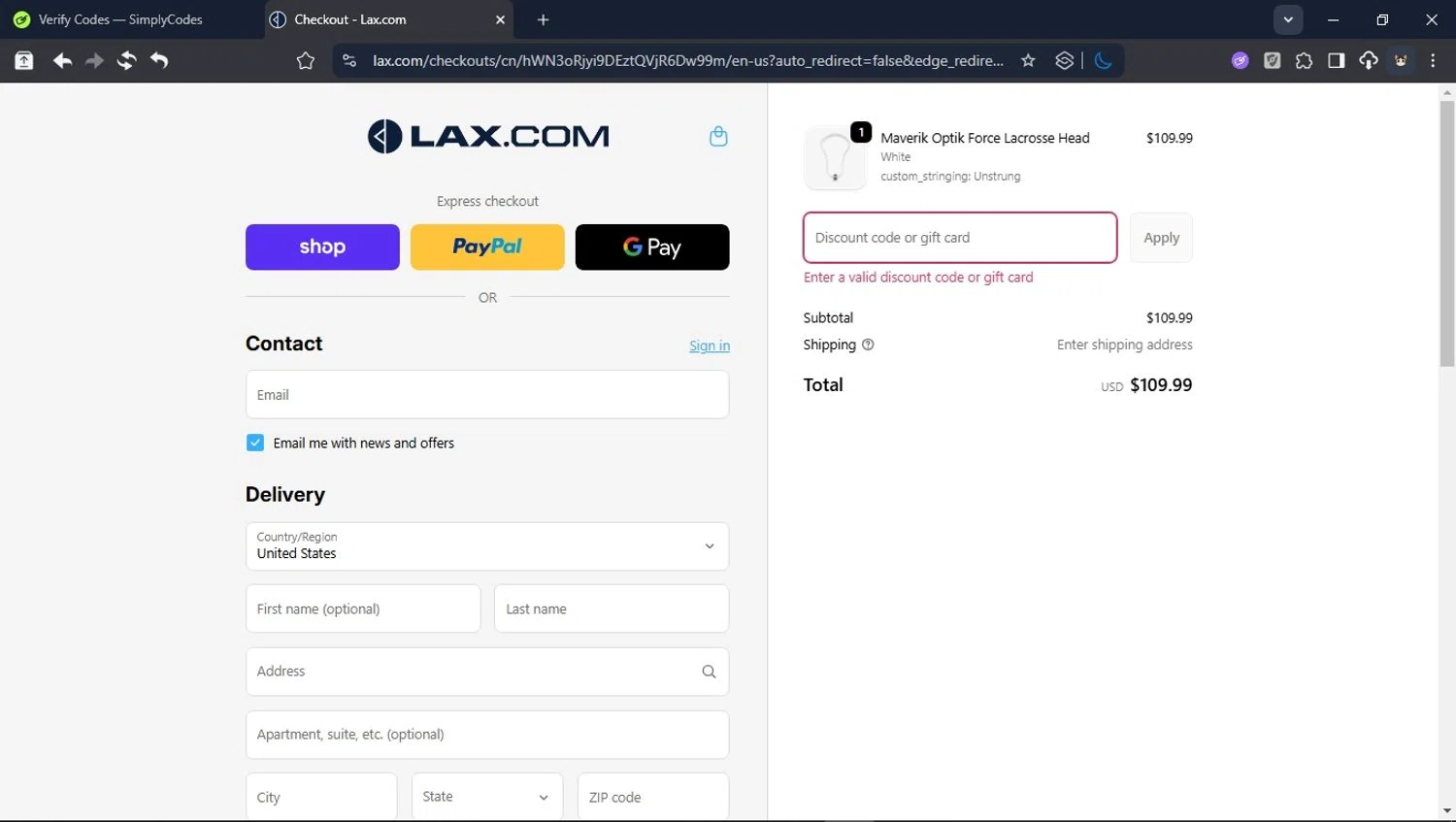 Lax promo code screenshot showing code 203D25 applied at Lax checkout page. Uploaded by SimplyCodes community member PromoSpotter1784 on Oct 6, 2025