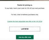 LAYSF20 coupon verification screenshot