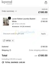VIP20 coupon verification screenshot