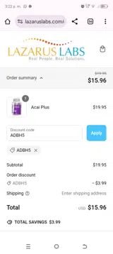 ADBH5 coupon verification screenshot