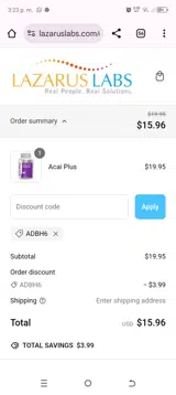 ADBH6 coupon verification screenshot