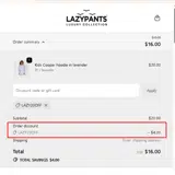 lazy20off coupon verification screenshot