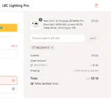 LBC Lighting Pro coupon verification screenshot
