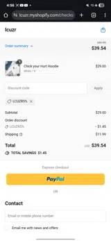 LCUZR5% coupon verification screenshot