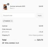 Now10 coupon verification screenshot