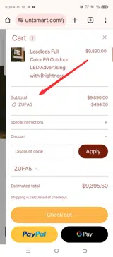 ZUFA5 coupon verification screenshot