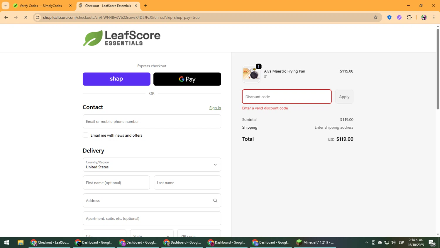 LeafScore promo code screenshot showing code DEMANDGREEN applied at LeafScore checkout page. Uploaded by SimplyCodes community member Vanmanuel on Oct 16, 2025