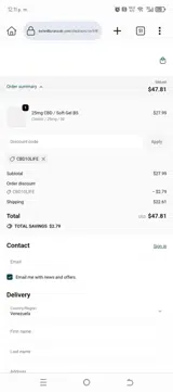 CBD10LIFE coupon verification screenshot