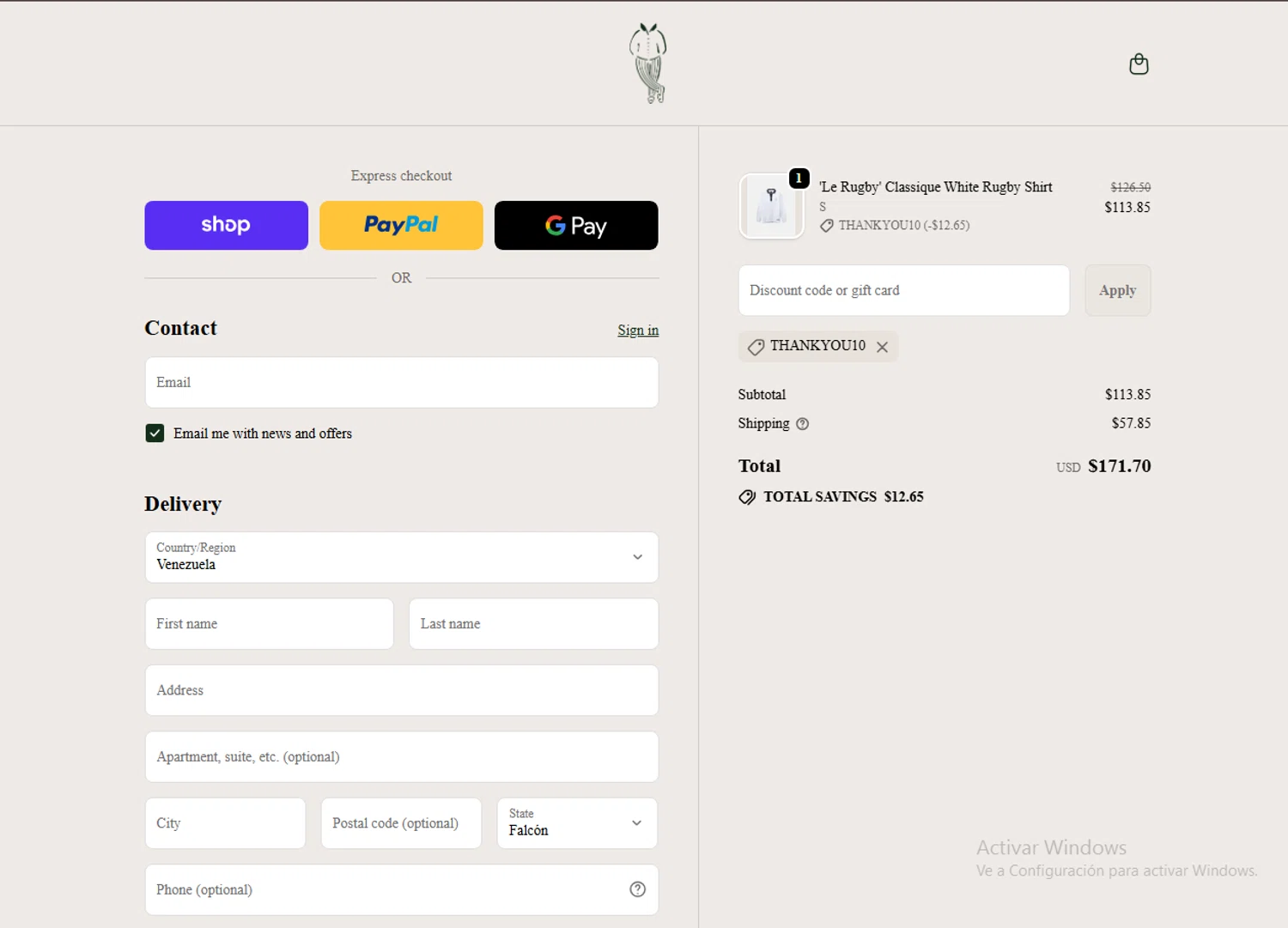 Le Alfre discount code screenshot showing code THANKYOU10 applied at Le Alfre checkout page. Uploaded by SimplyCodes community member SavvyAdmiral5612 on Nov 29, 2025