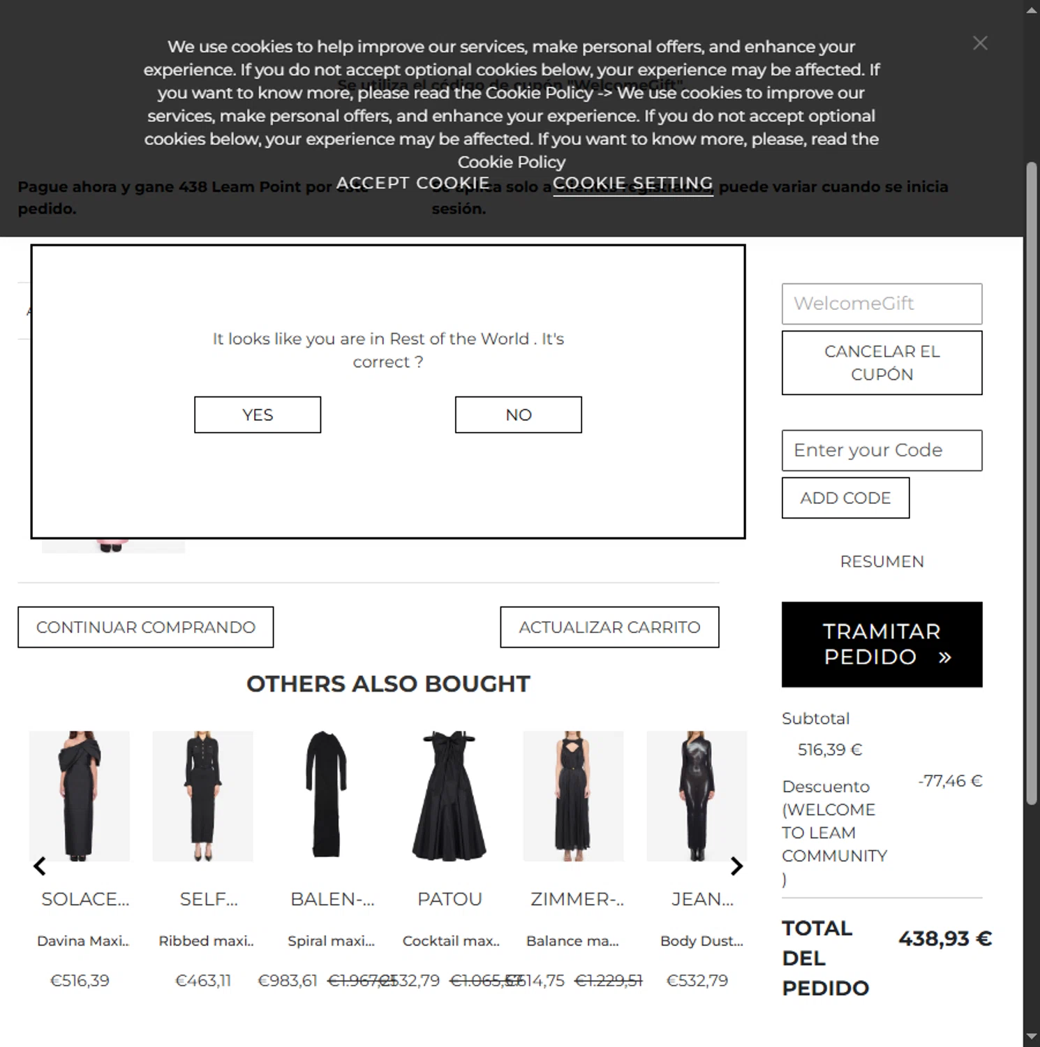Leam promo code screenshot showing code WelcomeGift applied at Leam checkout page. Uploaded by SimplyCodes community member Leannysv7lla on Jul 31, 2025