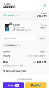 SLEEPWELL coupon verification screenshot