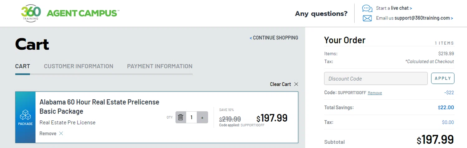 Learn2Serve discount code screenshot showing code SUPPORT10OFF applied at Learn2Serve checkout page. Uploaded by SimplyCodes community member RonaldAcunaJr on Feb 8, 2026