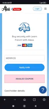 MERRY20 coupon verification screenshot