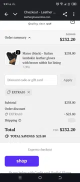 extra10 coupon verification screenshot