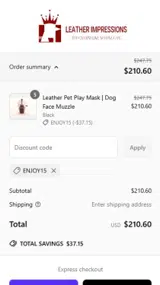 ENJOY15 coupon verification screenshot