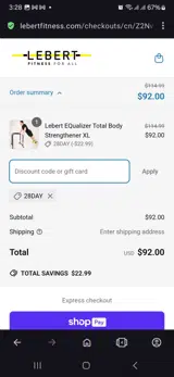 28Day coupon verification screenshot