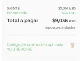 YOUREHOME coupon verification screenshot