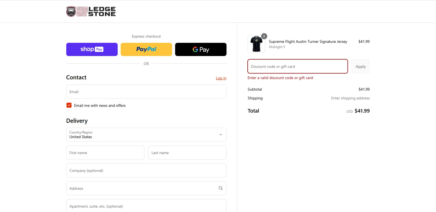 Ledgestone discount code screenshot showing code Zuca30 applied at Ledgestone checkout page. Uploaded by SimplyCodes community member BrillianteMaestro892 on Jun 12, 2025