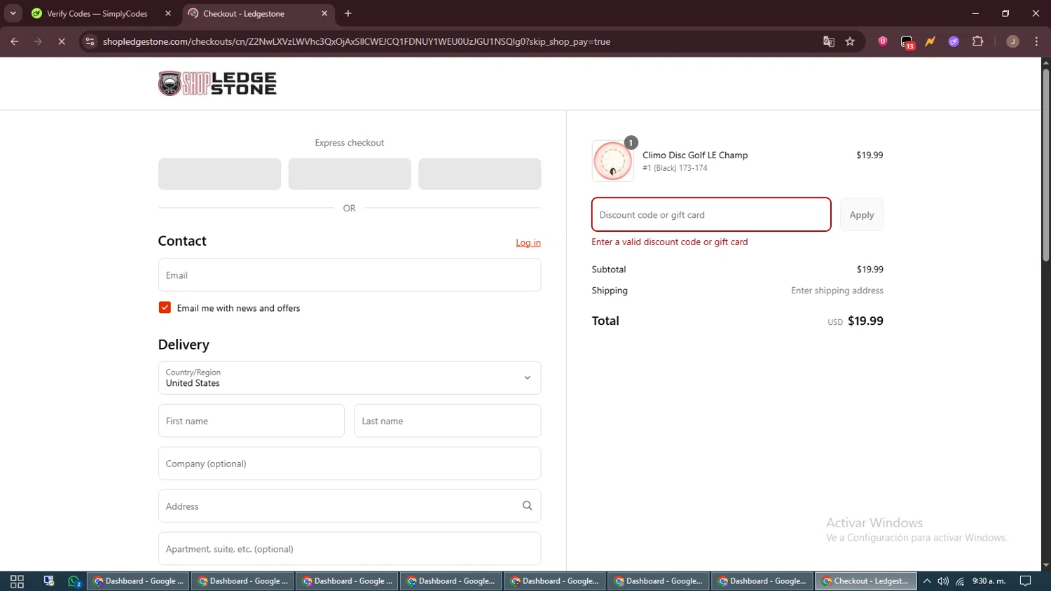 Ledgestone discount code screenshot showing code TrustTheCircle applied at Ledgestone checkout page. Uploaded by SimplyCodes community member ShrewdAdmiral5920 on Jun 22, 2025